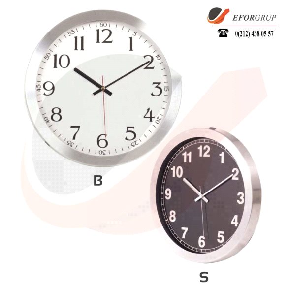 Alüminyum Duvar Saati (350 mm)