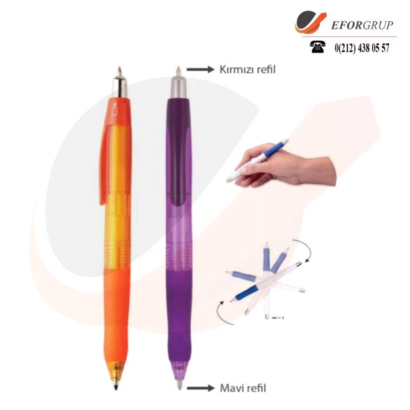 Autoduo Transparan İki Uçlu Tükenmez Kalem