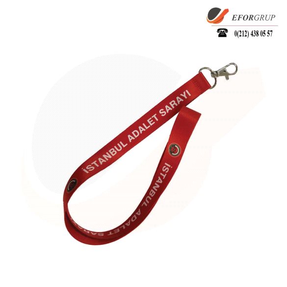 Özel Baskılı Kırmızı Boyun İpi