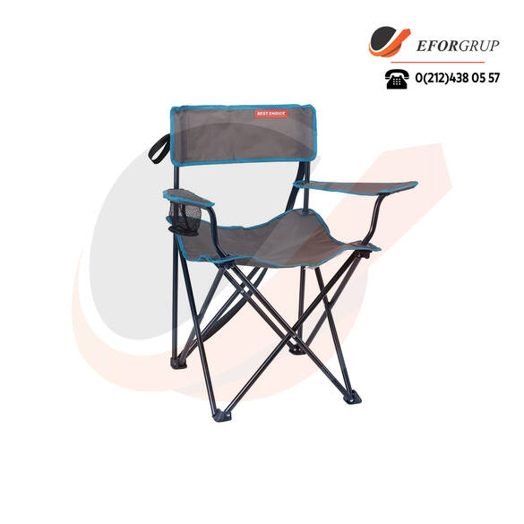 Best Choice Katlanır Kamp Sandalyesi - Gri Lacivert