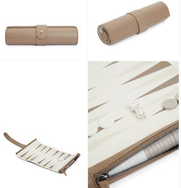 Brunello Cucinelli Beyaz Taba Katlanabilir Deri Tavla