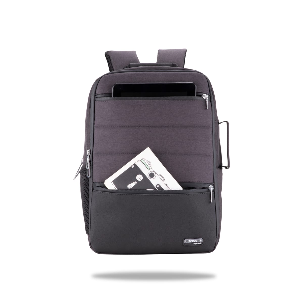Classone BP-TX304 Combo Serisi 15, 6 İnch , Su Geçirmez Kumaş Ve Su Geçirmez Fermuar Notebook, Laptop , Macbook Sırt Çantası -antrasit Gri