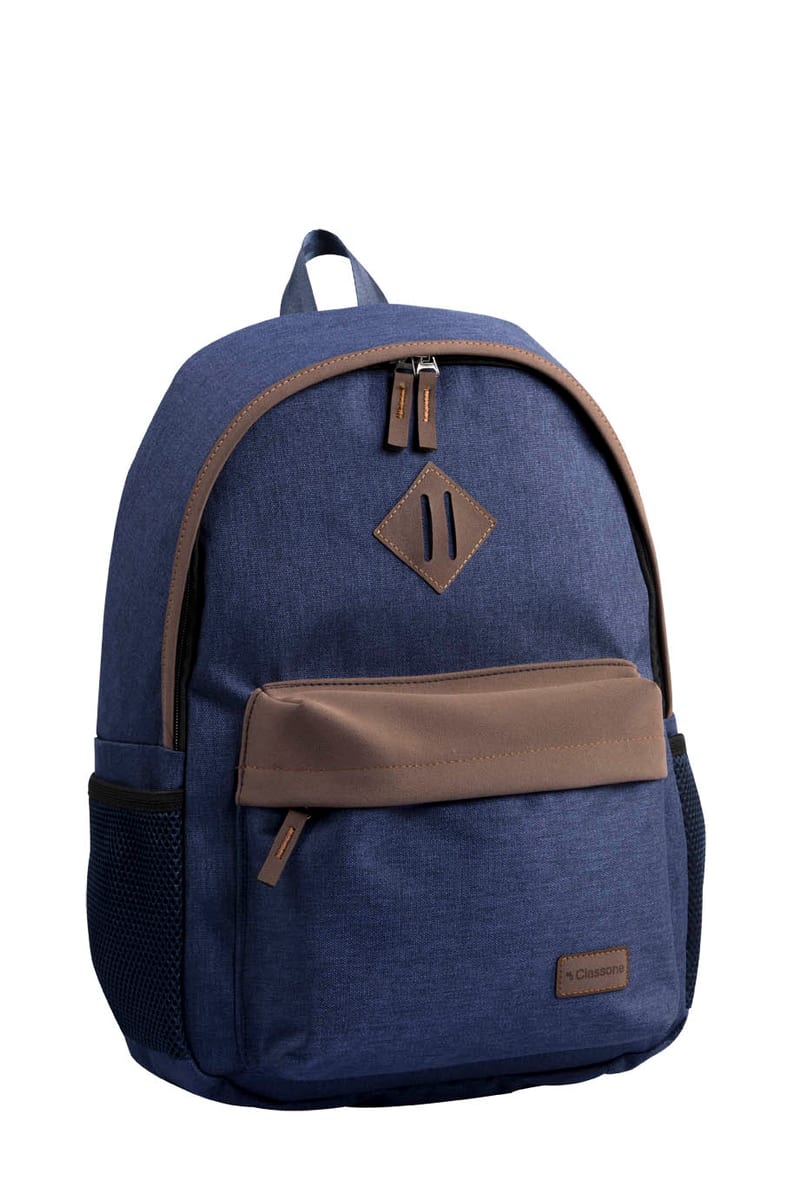 Classone BP-V161LK Verona L Serisi Sırt Çantası Lacivert - Kahverengi