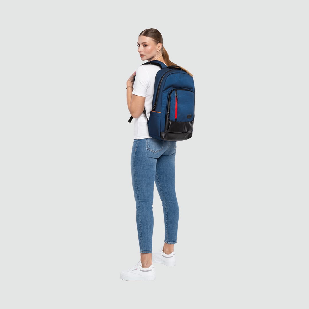 Classone New Trend Serisi BP-NW101 15.6 İnch WTXpro Su Geçirmez Kumaş, Su Geçirmez Fermuar Laptop Sırt Çantası – Lacivert
