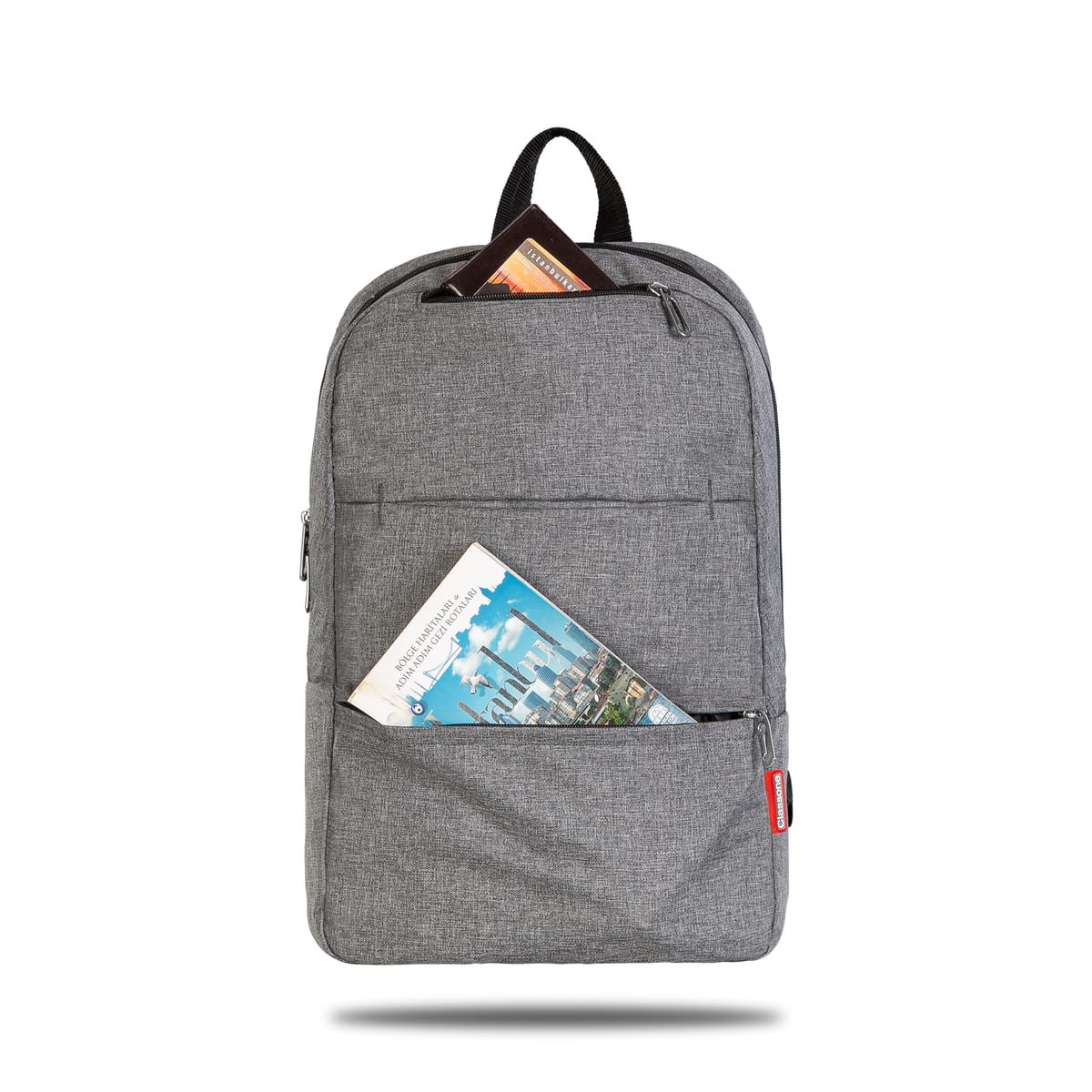 Classone PR-C1604 Casetto Serisi WTXpro Su Geçirmez Kumaş 15.6 Notebook Sırt Çantası-gri
