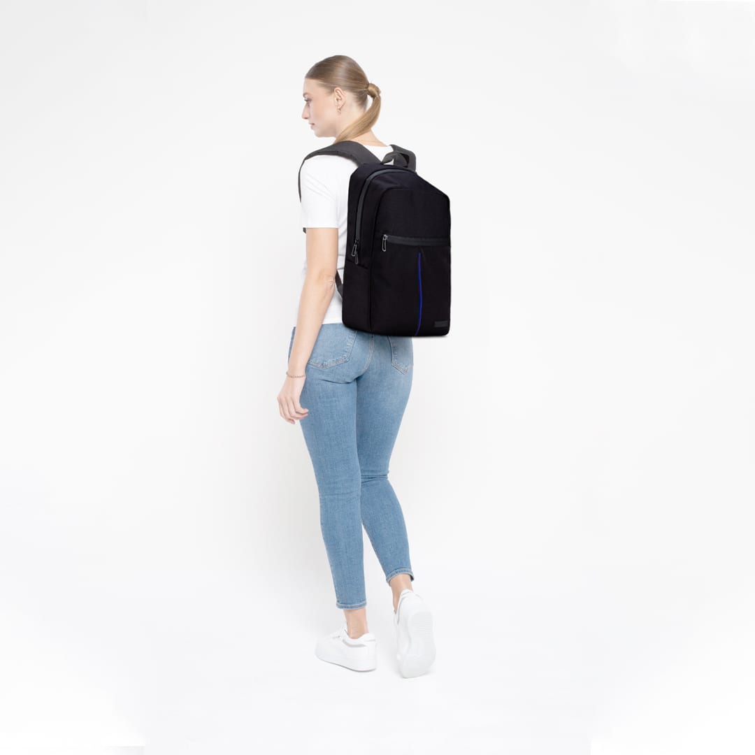 Classone WTX500SM Pro 15.6 İnch Uyumlu WTXpro Su Geçirmez Kumaş, Su Geçirmez Fermuar, Macbook , Laptop , Notebook Sırt Çantası –siyah/mavi