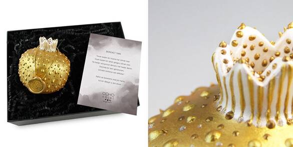 Coho Objet Coho Box Brilliant Gold Bereket Narı Sanatsal Dekoratif Obje