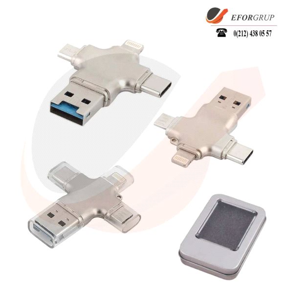 Çok Girişli Metal USB Bellek