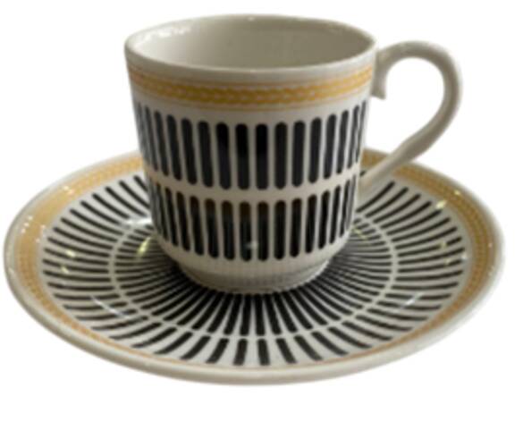 DESENLİ KAHVE FİNCANI SİYAH