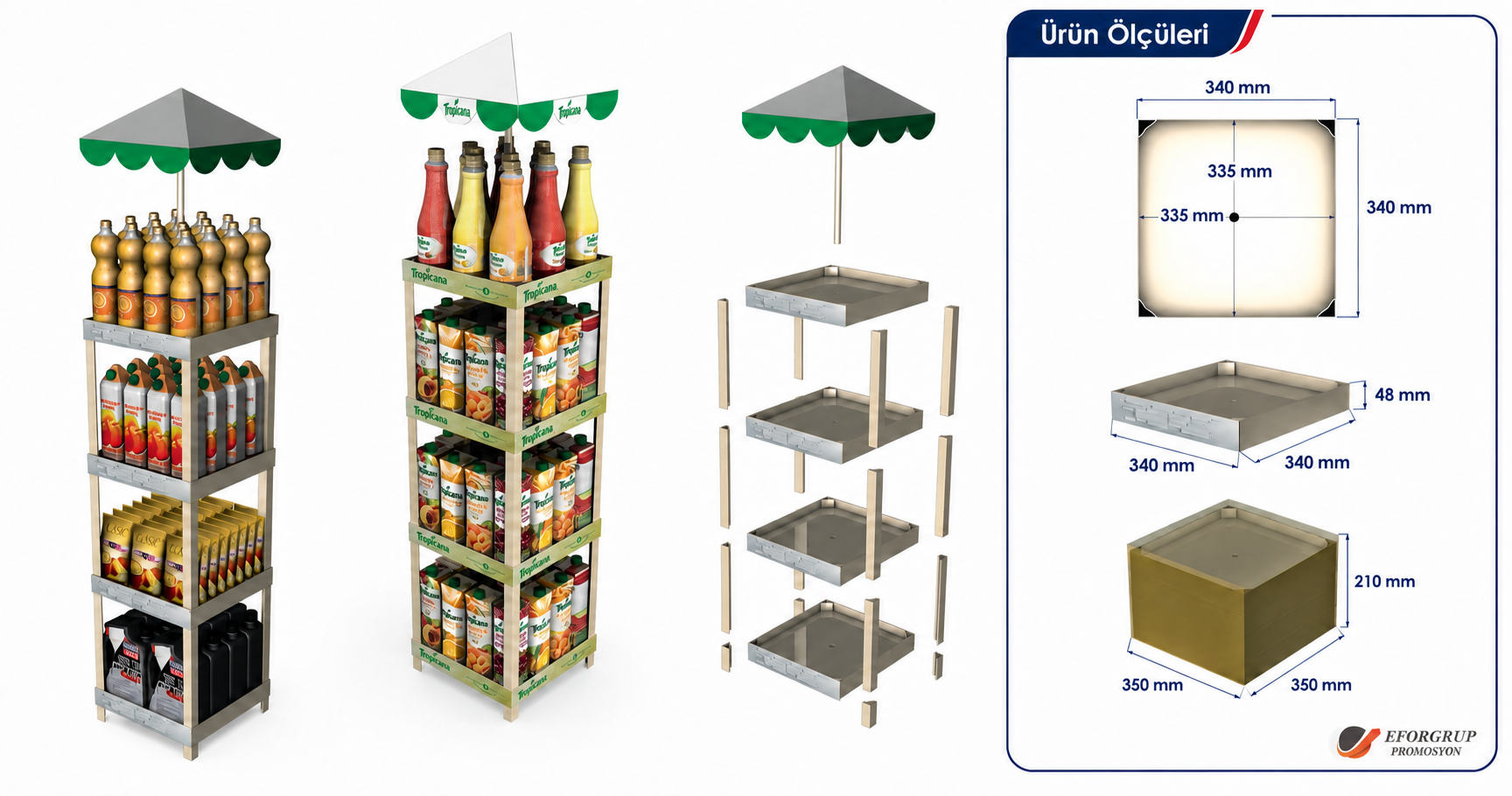 34x34 Demonte Enjeksiyon Stand