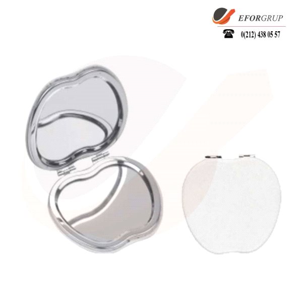 Elma Şeklinde Suni Deri Cep Aynası