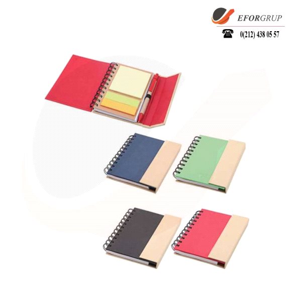 Promosyon Renkli Geri Dönüşümlü Spiralli Defter