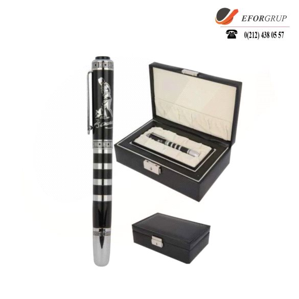 Gümüş Renk Kutulu Roller Kalem