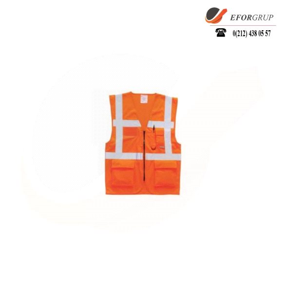 Reflektörlü Turuncu İkaz Yeleği