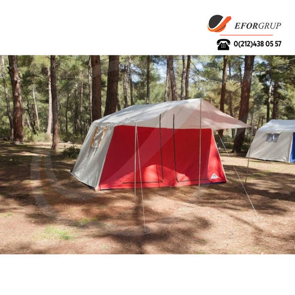 Iki Odalı Suni Deri Kamp Çadırı - Kırmızı