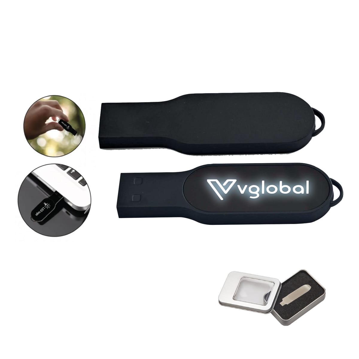 ışıKlı Lazer Kazıma Metal Usb Flash Bellek