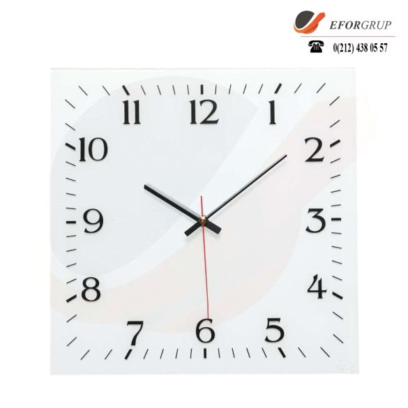 Kare Cam Duvar Saati