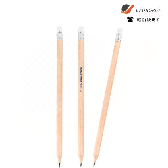 Köşeli Silgili Naturel Kurşun Kalem