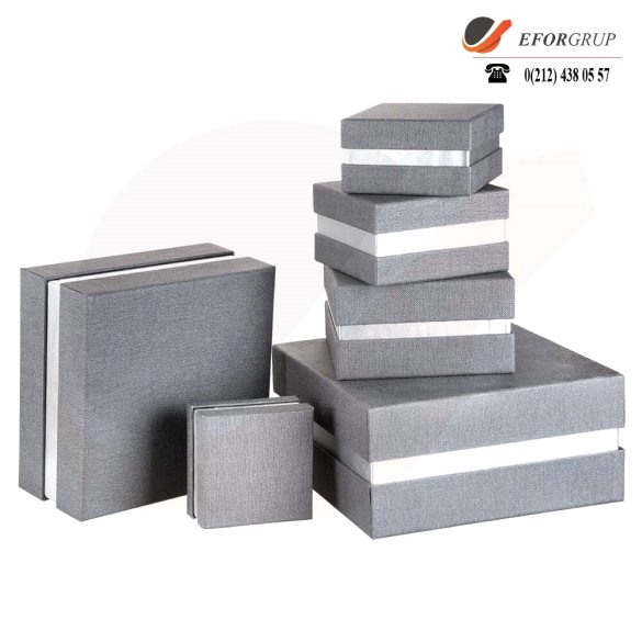 Kumaş Kaplamalı Hediye Kutusu ( 13 x 13 x 8 cm )