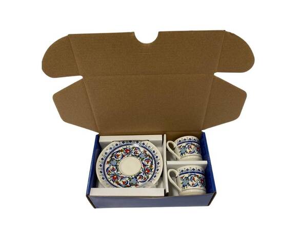 Kutulu Topkapı Modeli 2li Kahve Fincan Seti