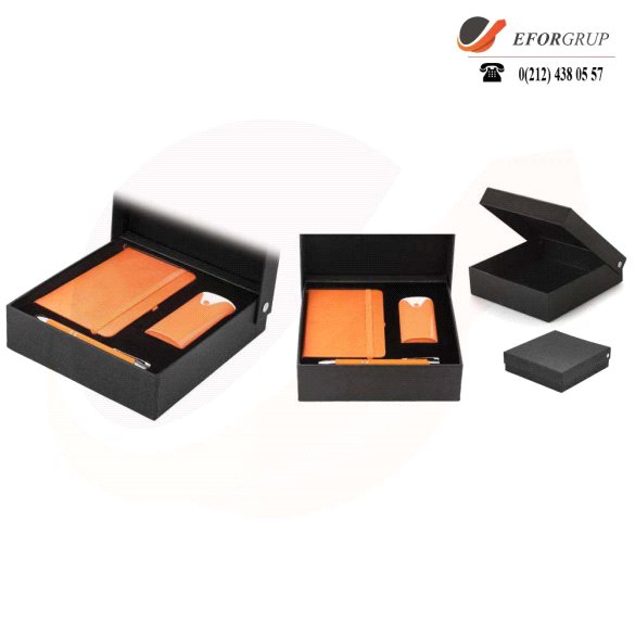 Kutulu VIP Set(Defter+Kalem+Powerbank)