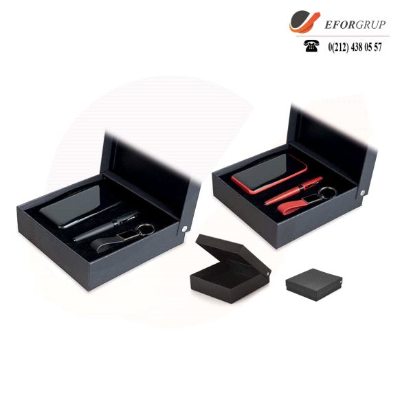 Kutulu Kırmızı VIP Set(Powerbank+Roller Kalem+Anahtarlık)