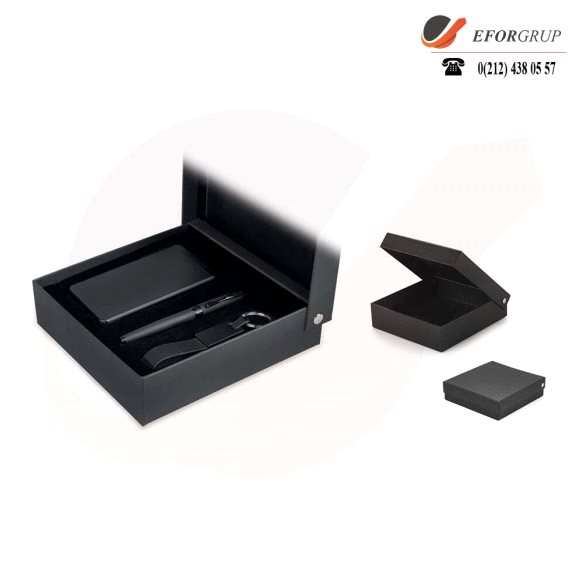 Kutulu Siyah VIP Set(Powerbank+Roller Kalem+Anahtarlık)