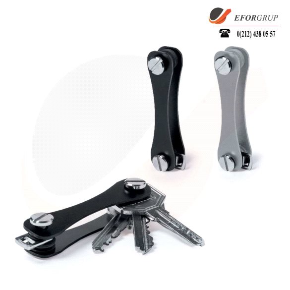 Metal Anahtarlık (Gümüş-Siyah)