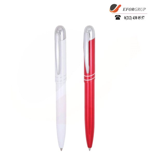 Metal Kırmızı-Beyaz Tükenmez Kalem