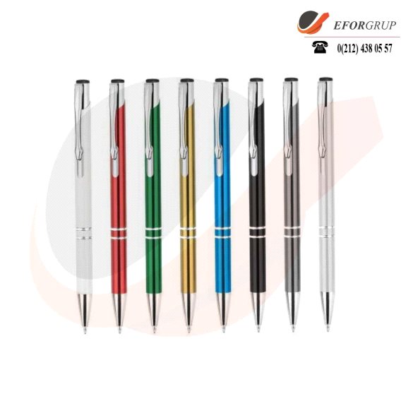 Metal Klipsli Tükenmez Kalemler