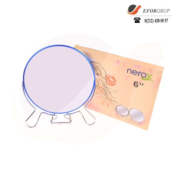 NEROX 14,5 CM MAVİ AYAKLI METAL AYNA NRX-2021