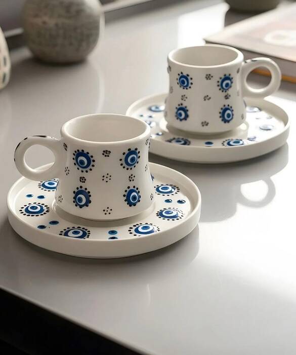 ÖZEL NAZAR BONCUKLU FİNCAN SETİ