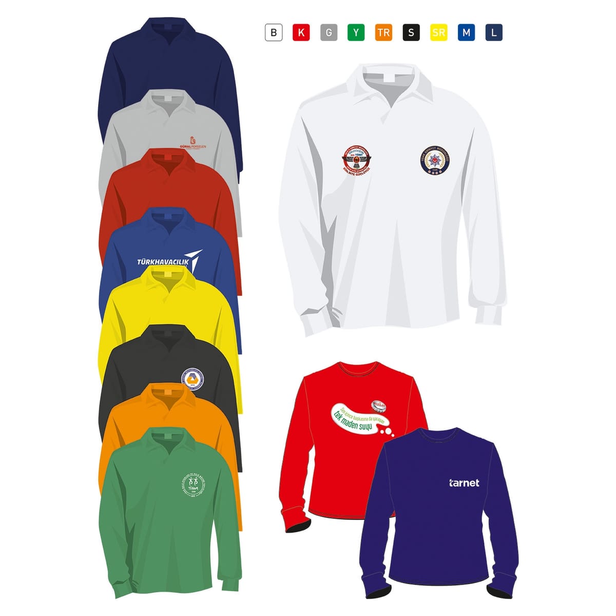 Polo Yaka Uzun Kollu Sweatshırt