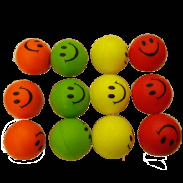 RENKLİ GÜLEN YÜZ STRES TOPU 12'Lİ