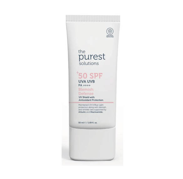 THE PUREST SOLUTIONS - Cilt Tonu Eşitleyici ve Leke Karşıtı Blemish Defense Renkli Güneş Koruyucu Krem SPF 50, 50 Ml