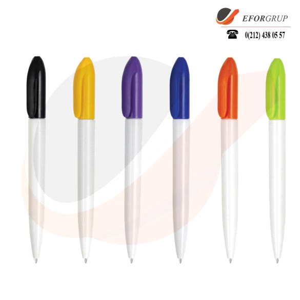 Beyaz Twist Çevirmeli Tükenmez Kalem