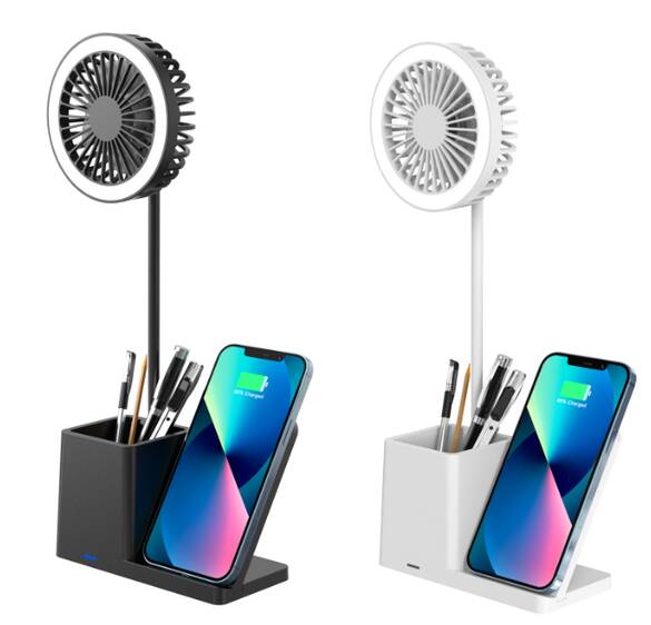 Wireless Telefon Standlı Pervaneli Kalemlikli Masa Lambası