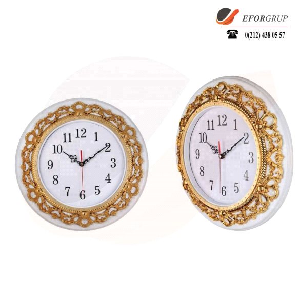 Yaldız Kabartma Plastik Duvar Saati