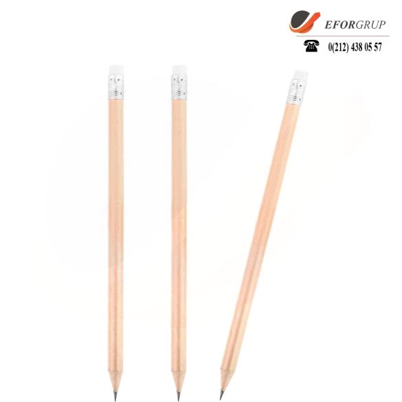 Yuvarlak Silgili Naturel Kurşun Kalem