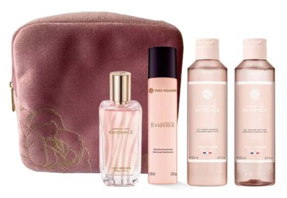 YVES ROCHER Comme Une Evidence Kadife Çantalı Küçük Boy Parfüm - Deodorant Vücut Seti
